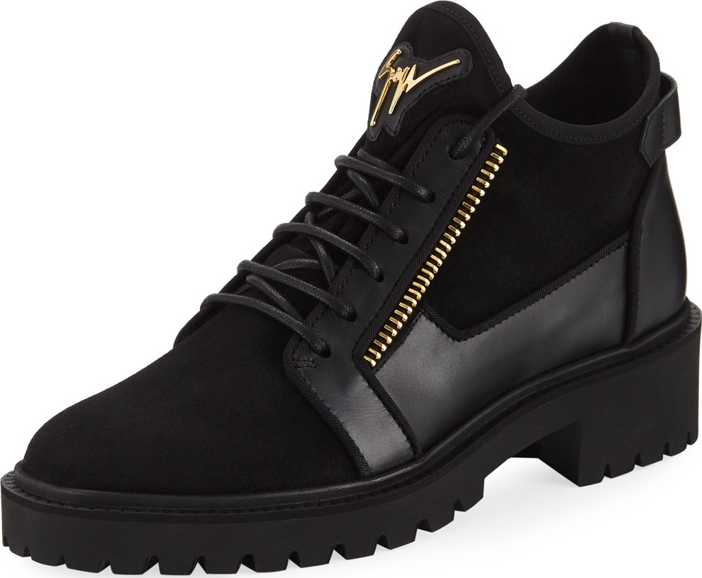 Giuseppe Zanotti Mixed-Media Hiker Ankle Boots