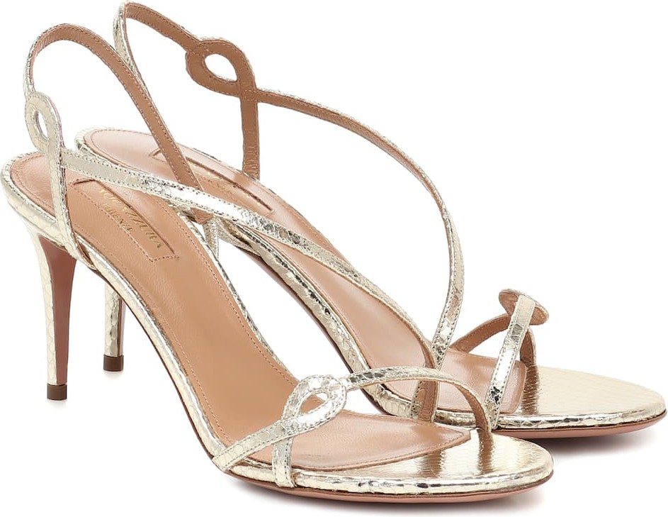 Aquazzura Serpentine 75 leather sandals