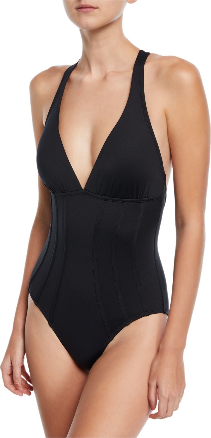 La Blanca Island Goddess Cross-Back One-Piece Swimsuit