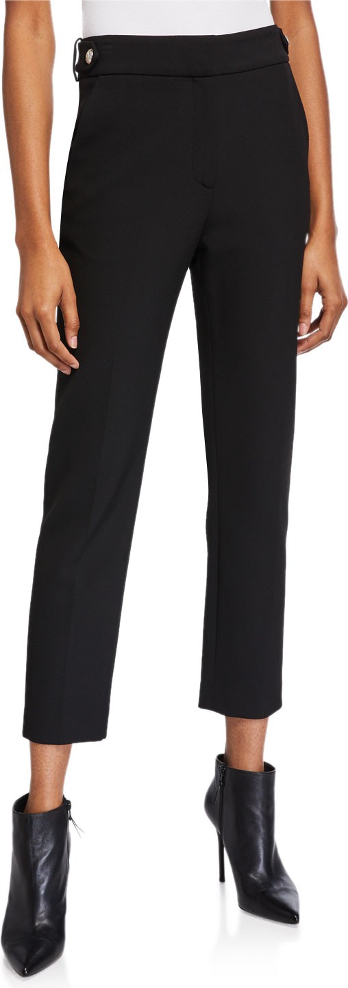 Veronica Beard Gamila High-Rise Ankle Pants w/ Belt