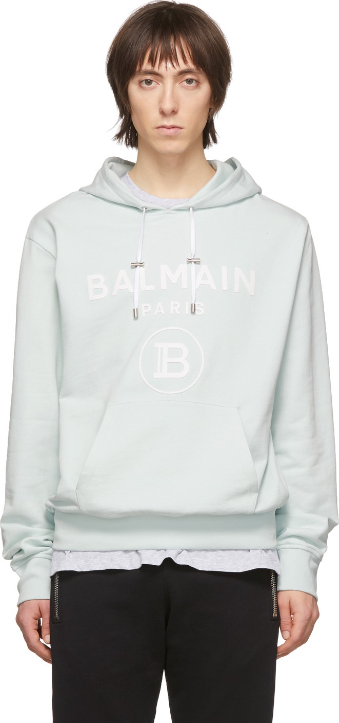 Balmain Green Logo Hoodie