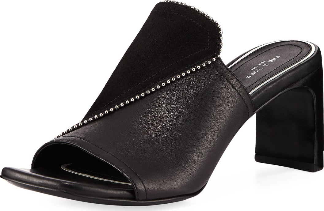 Rag & Bone Myla Suede/Leather Studded Mules