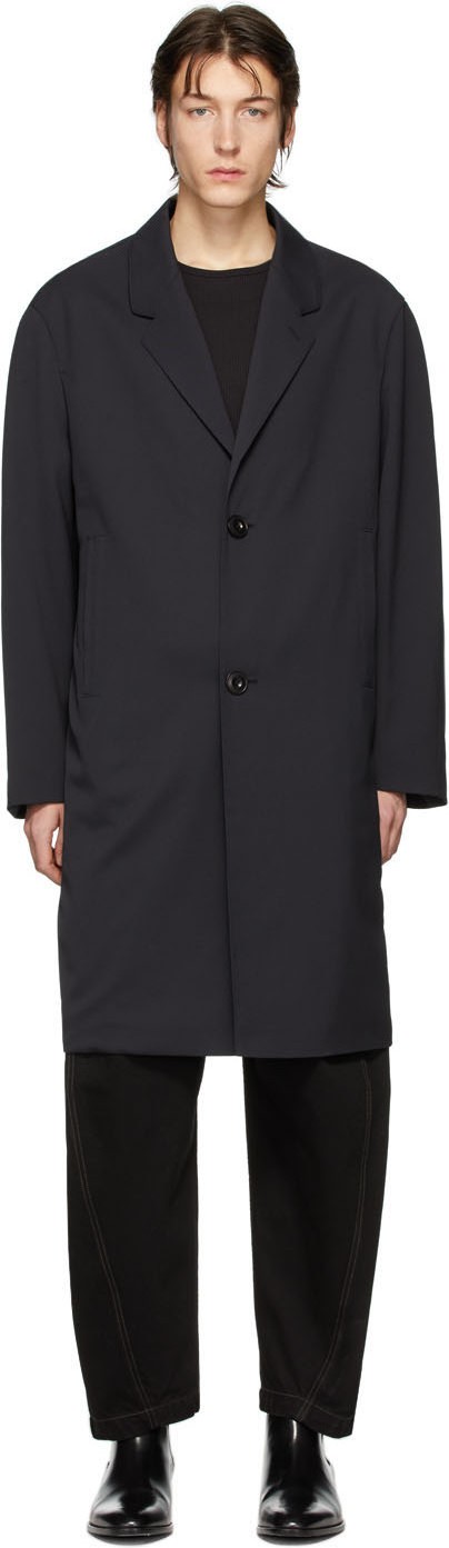 Lemaire Black Wool Chesterfield Coat