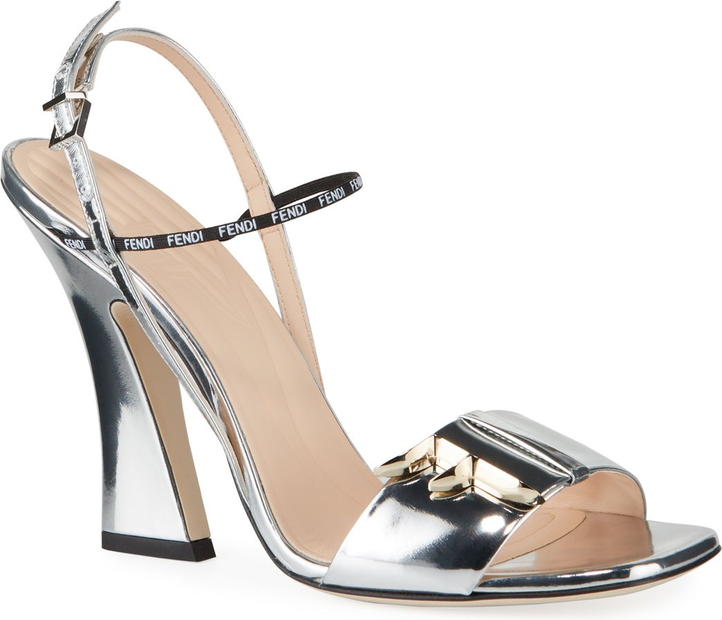 Fendi F Freedom Metallic 105mm Sandals