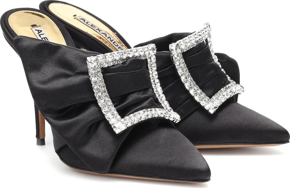 Alexandre Vauthier Lola embellished satin mules