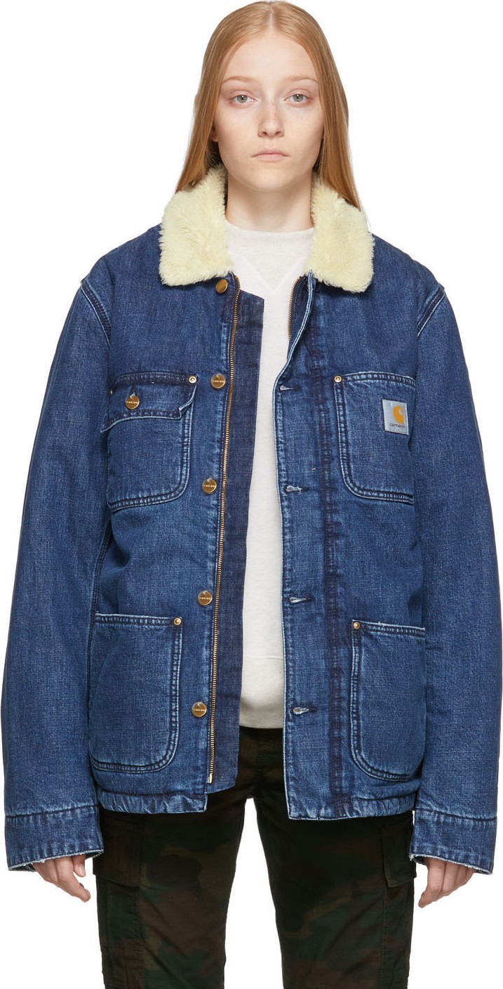 Carhartt Work In Progress Blue Denim Fairmount Coat