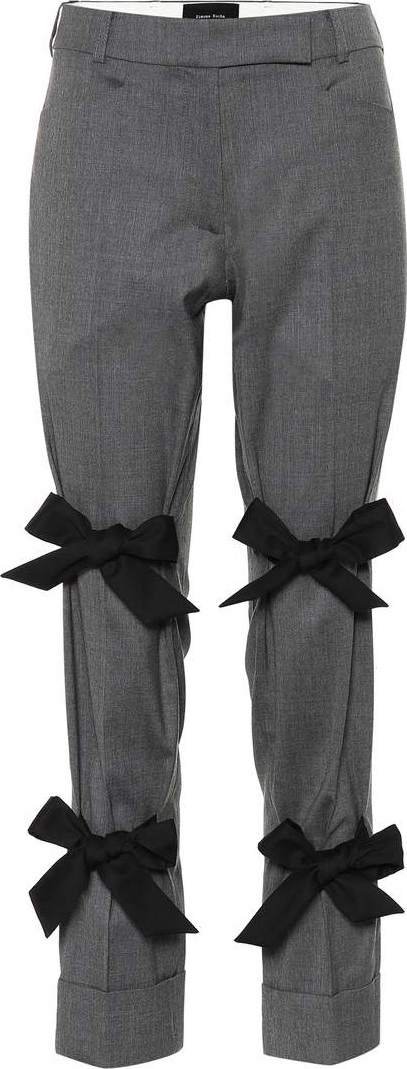 Simone Rocha Bow-trimmed stretch wool pants