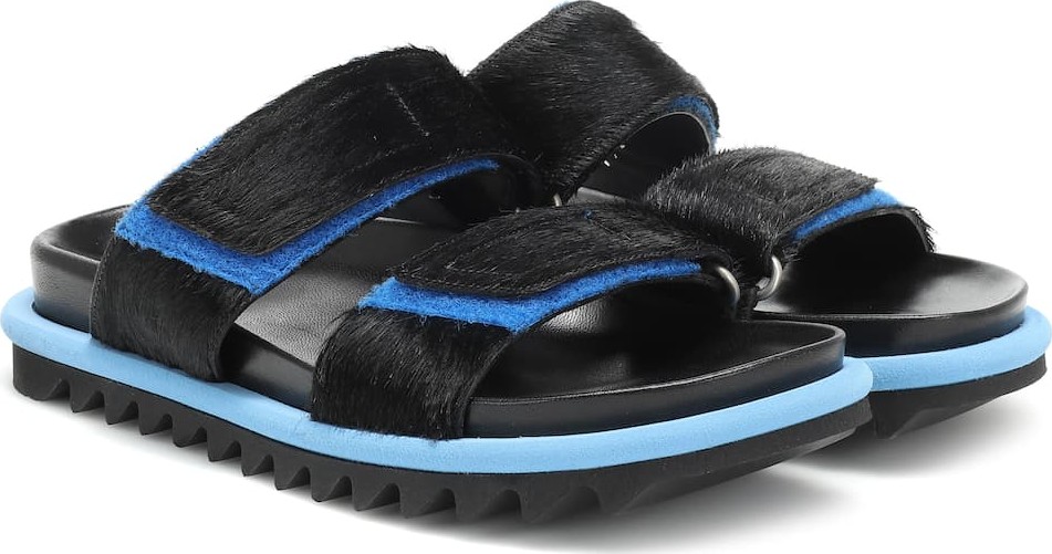 Dries Van Noten Calf hair-trimmed sandals