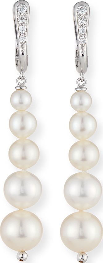 Utopia Graduated Pearl & Diamond Clip-On Earrings