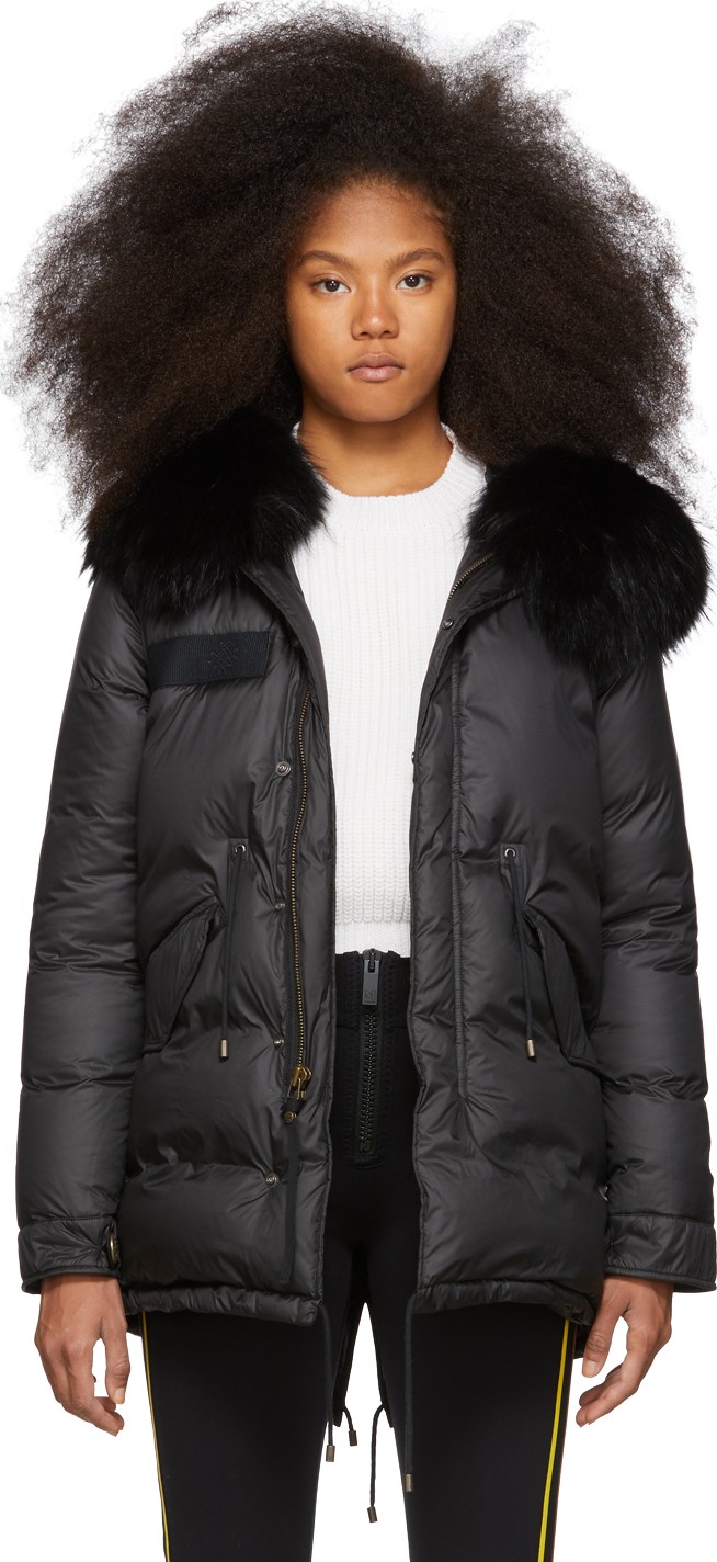 Mr&Mrs Italy Black Down Puffer Parka