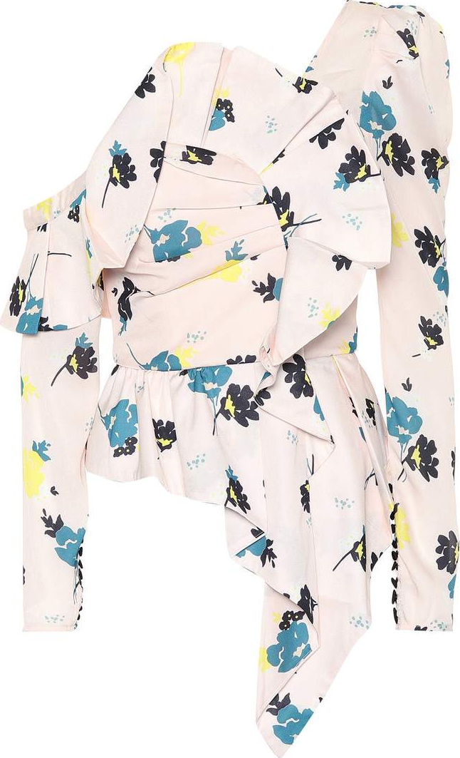 Self Portrait Floral crêpe top