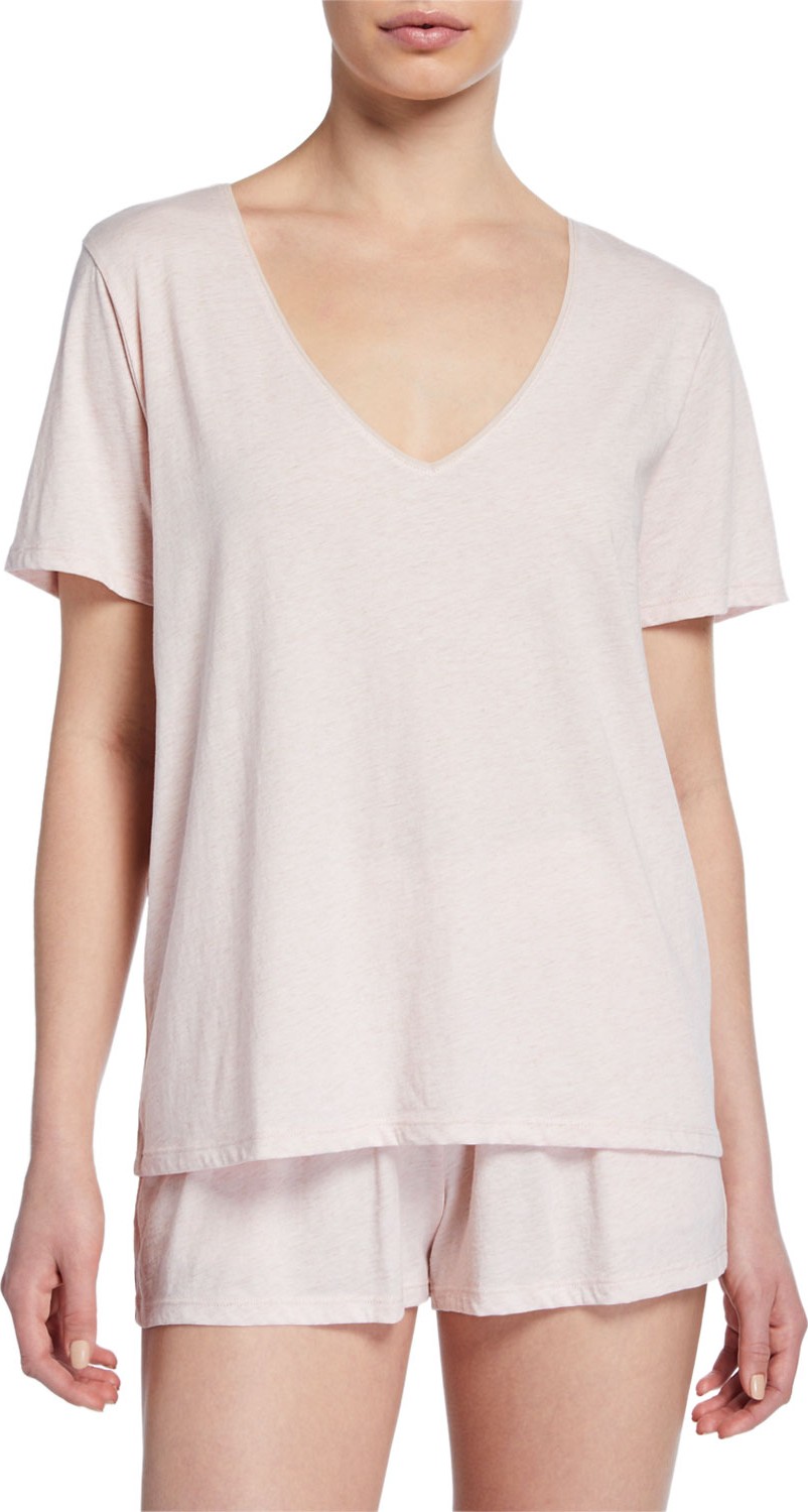 SKIN Olma Short-Sleeve Lounge Top