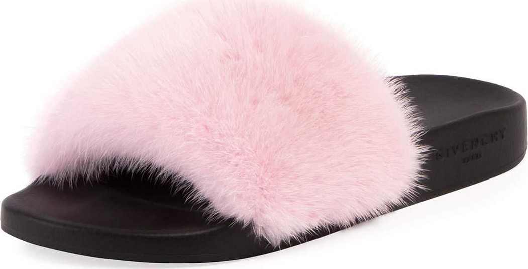 Givenchy Mink Fur Slide Sandals