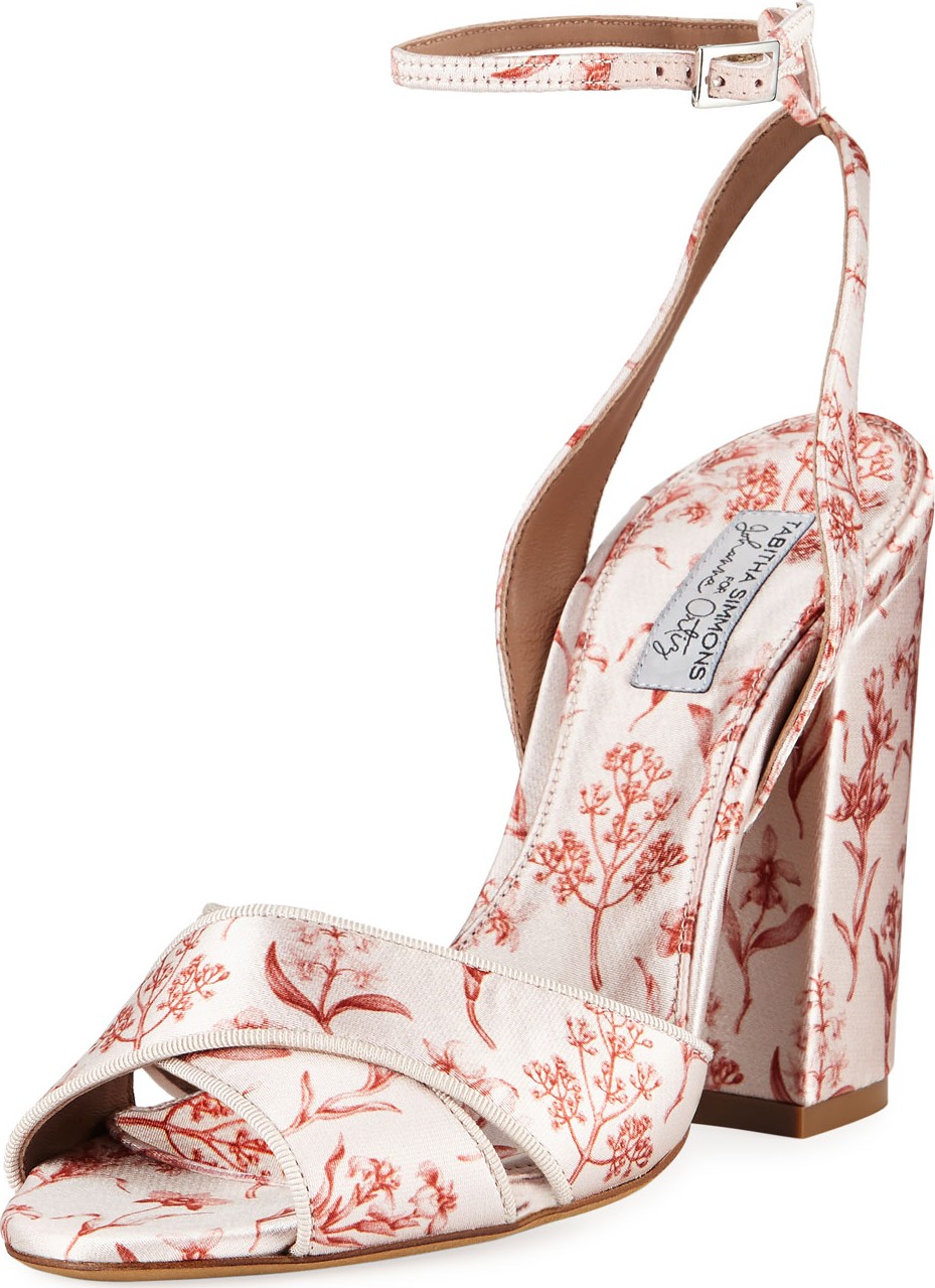 Tabitha Simmons Connie Floral-Print Ankle Sandals