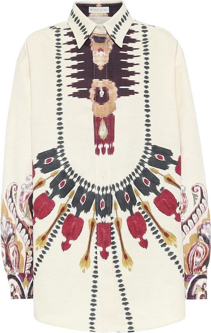 Etro Printed silk and cotton shirt
