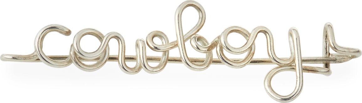 Atelier Paulin Personalized 10-Letter Wire Brooch, Silver