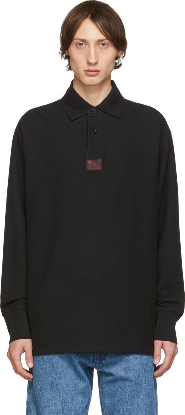 Raf Simons Black 'Heroes' Long Sleeve Polo