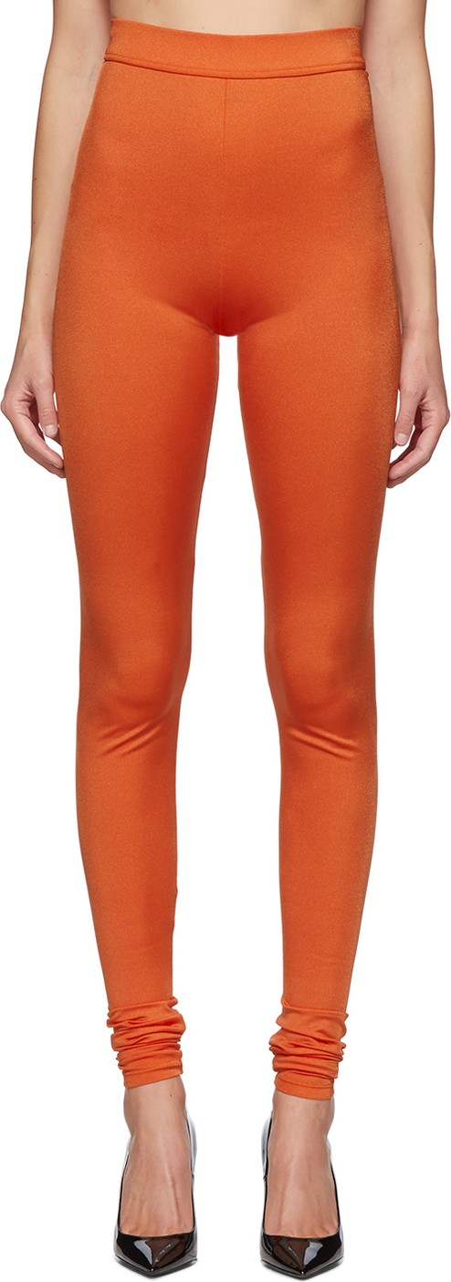Balmain Orange High-Waisted Leggings