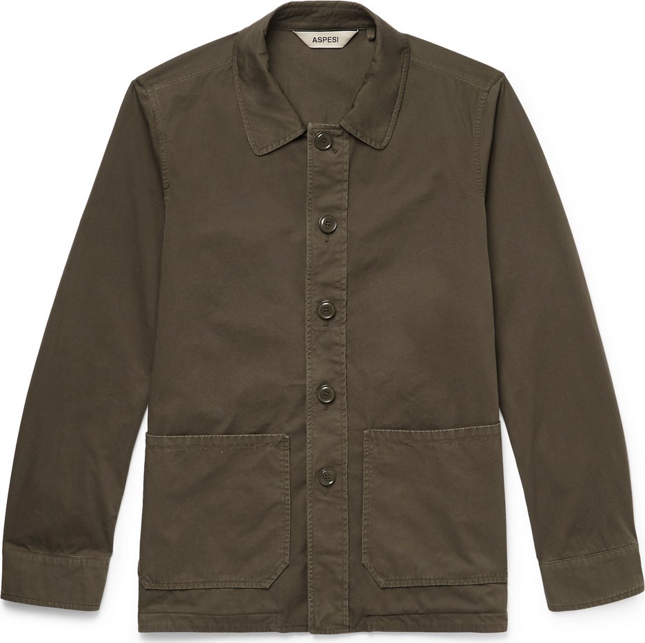 Aspesi Garment-Dyed Cotton-Twill Shirt Jacket