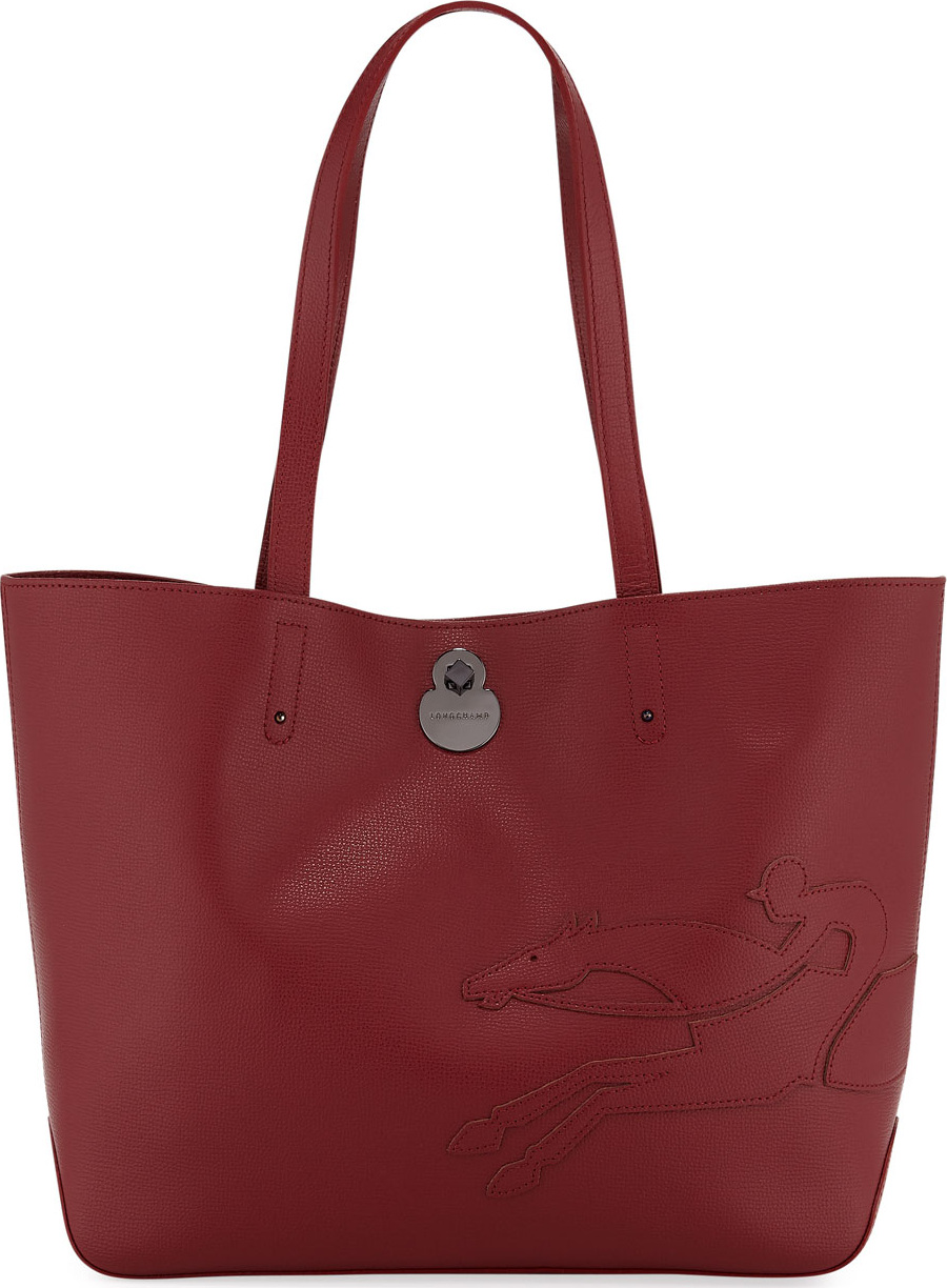 Longchamp Shop-It Medium Leather Tote Bag