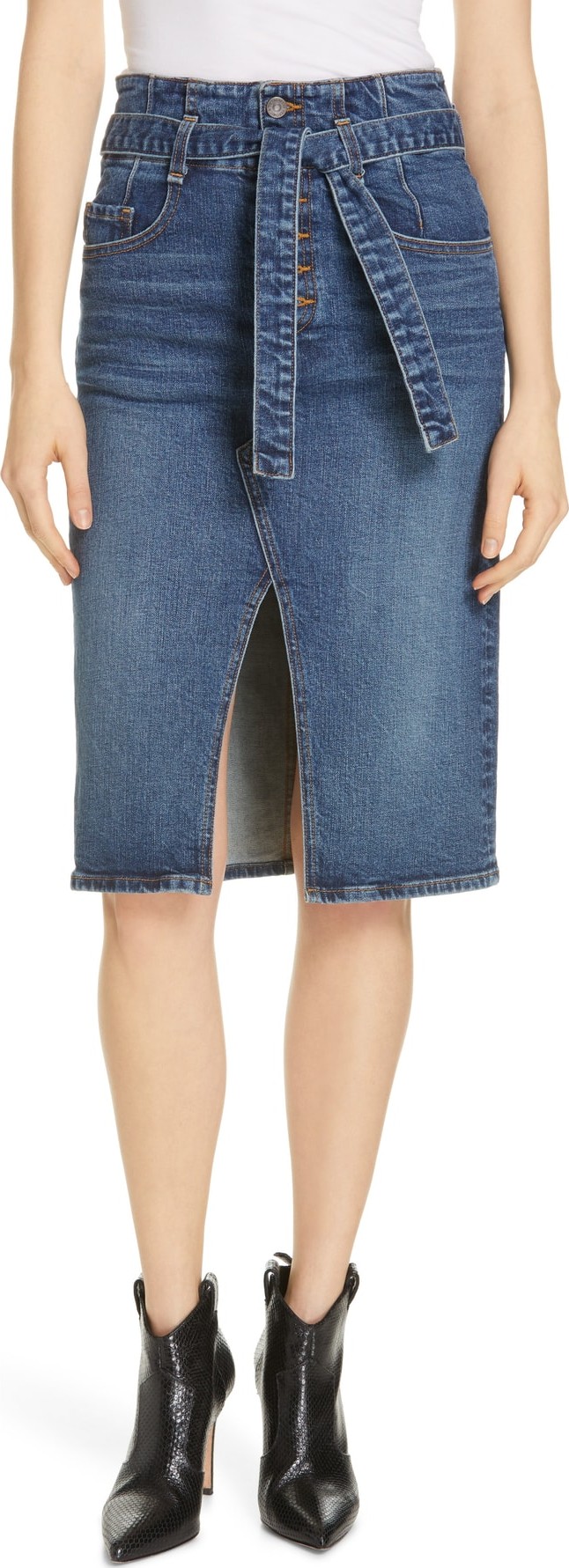Veronica Beard Denton High Waist Denim Skirt