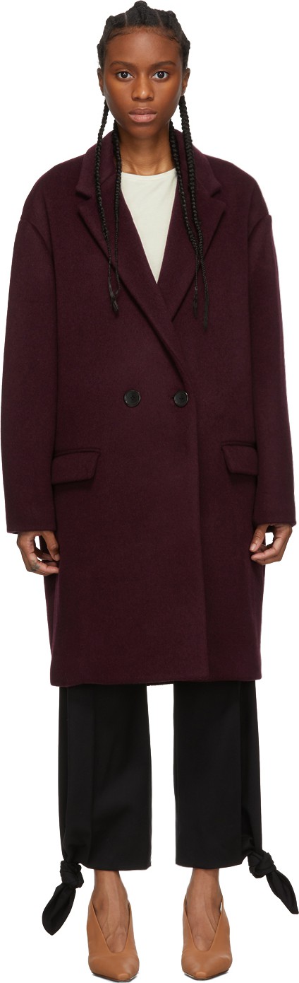 Isabel Marant Burgundy Filipo Coat