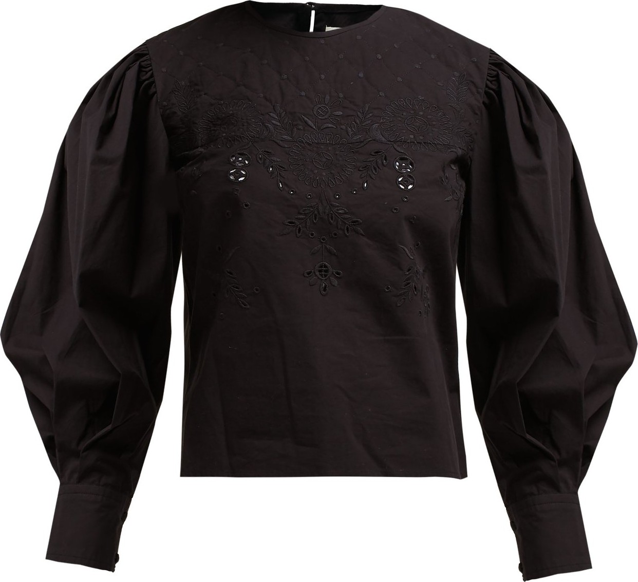 Isabel Marant Etoile Wona embroidered cotton-poplin blouse