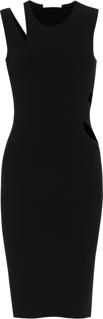Helmut Lang Cut-out ribbed-knit midi dress
