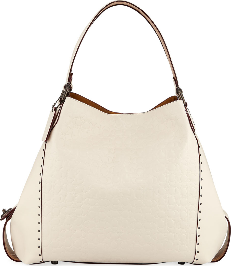 COACH 1941 Edie 42 Signature Leather Hobo Bag