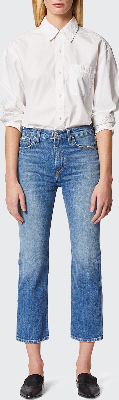 Hudson Remi High Rise Straight Crop Jeans