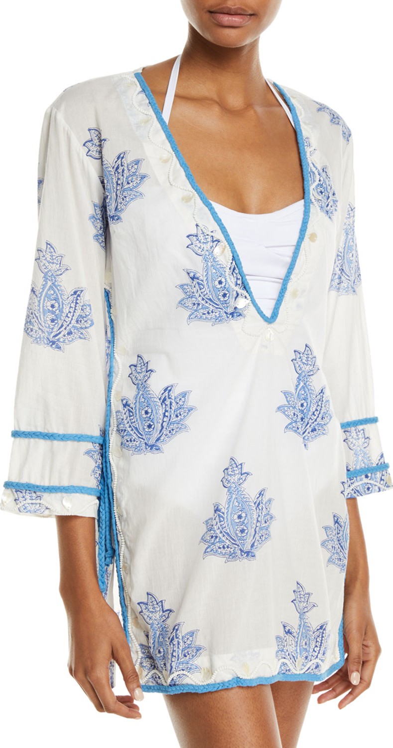 Letarte Paisley Embroidered Coverup Tunic