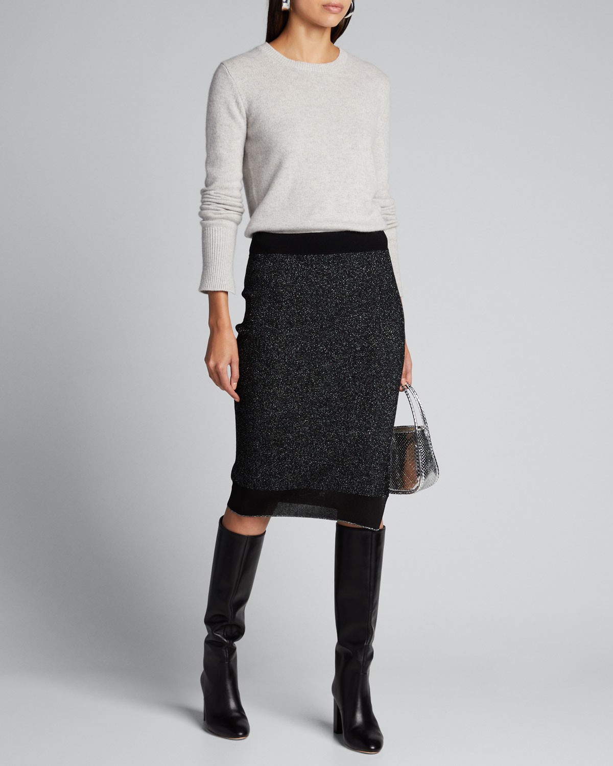 Rag & Bone Rower Metallic Knit Skirt