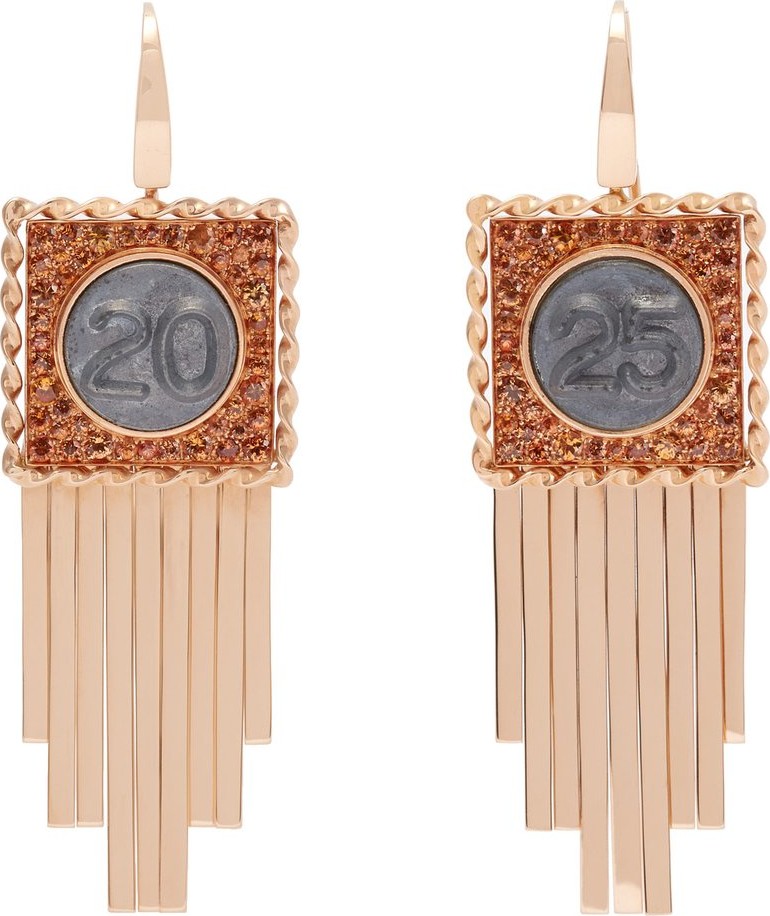 Francesca Villa Pure Numbers sapphire & 18kt rose-gold earrings