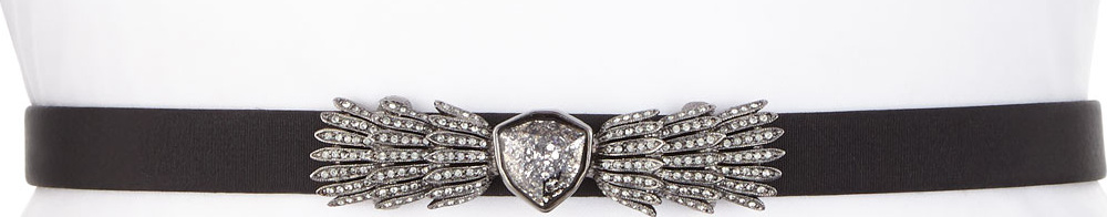 Oscar De La Renta Silk Radzimir Crystal-Buckle Belt