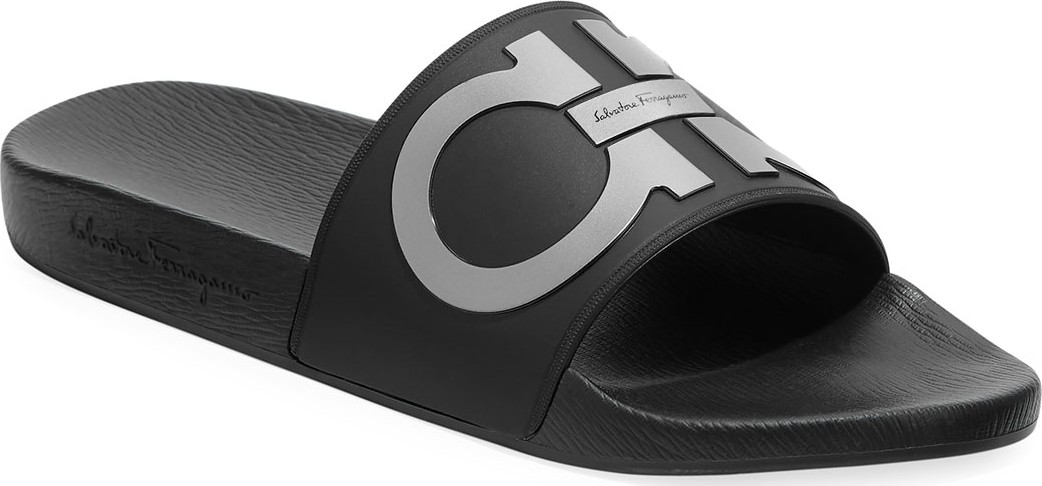 Salvatore Ferragamo Men's Groove Gancini Slide Sandal