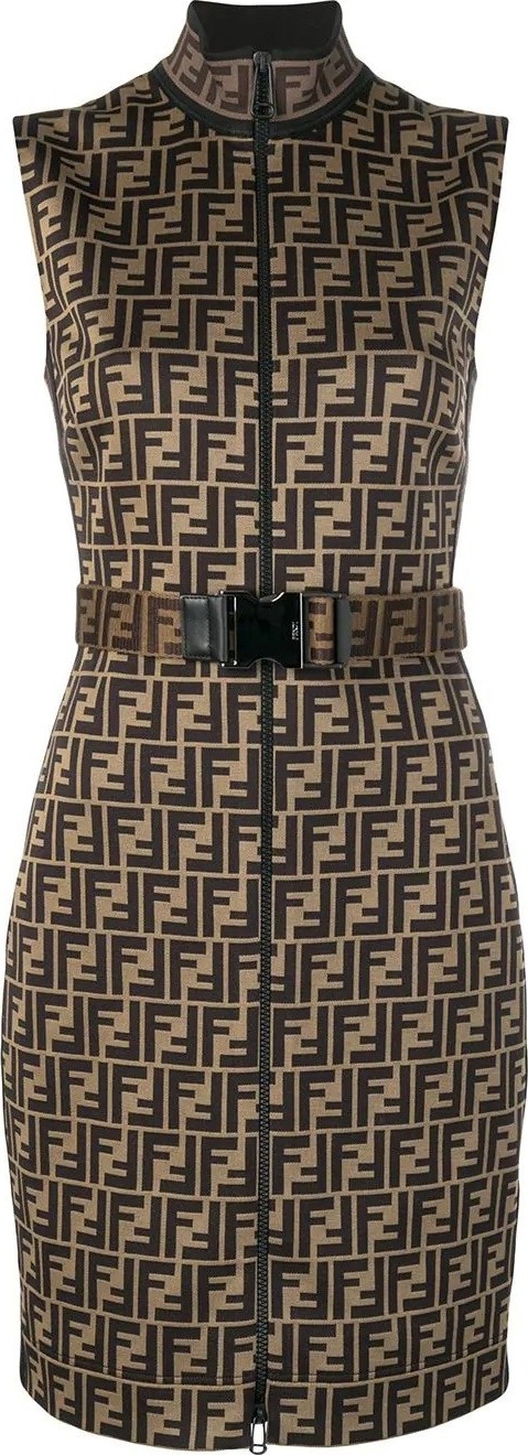 Fendi Belted FF Logo Dress
