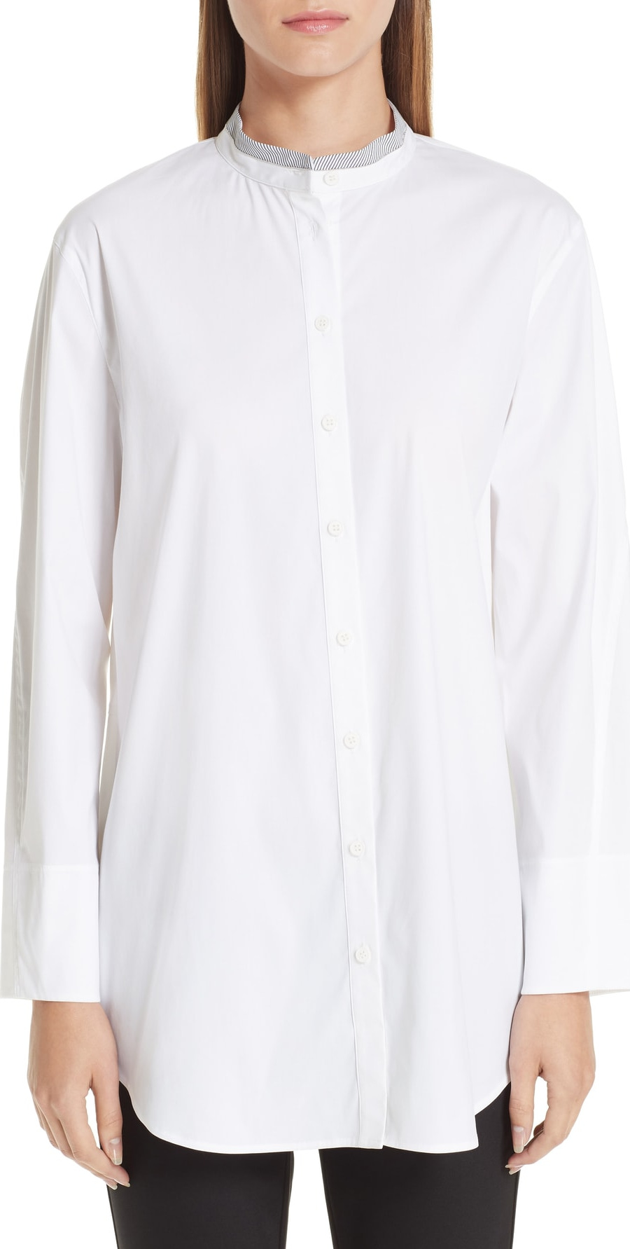 Lafayette 148 New York Lenno Cotton Blend Shirt