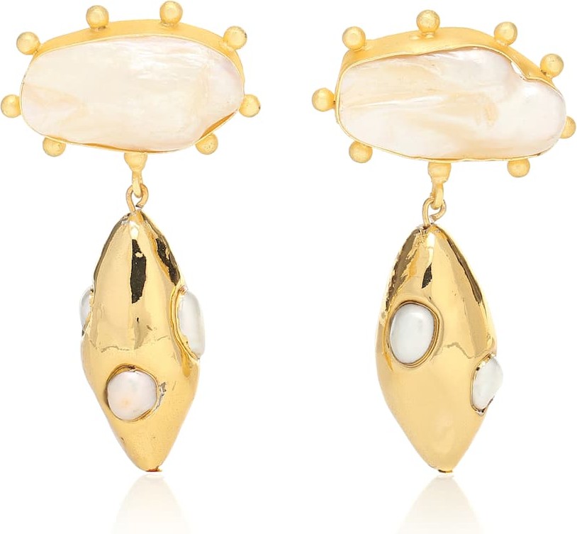Peet Dullaert Galena 14kt gold-plated pearl earrings