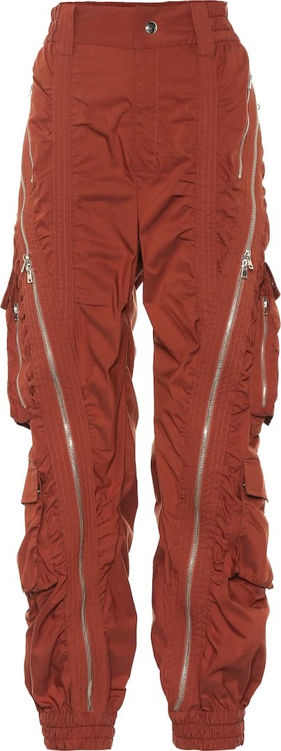 Mugler High-waisted cotton-blend pants