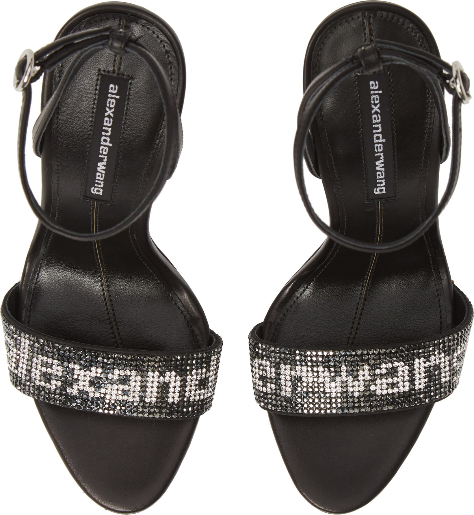 Alexander Wang Jane Crystal Logo Ankle Strap Sandal