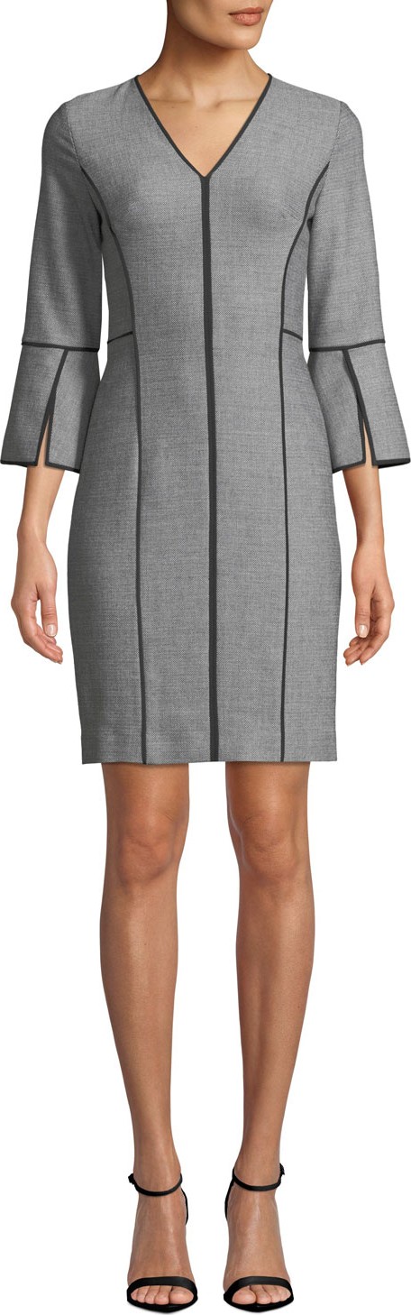 Elie Tahari Laurie Contrast-Piping Dress