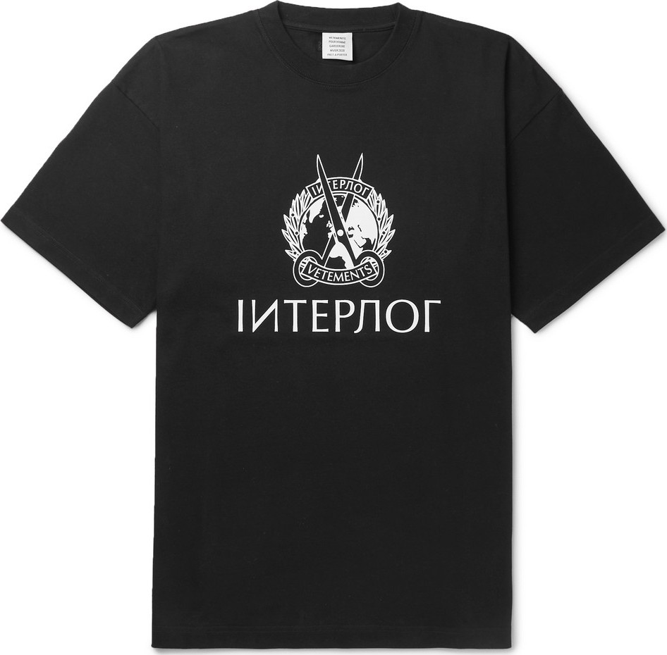 Vetements Oversized Logo-Print Cotton-Jersey T-Shirt