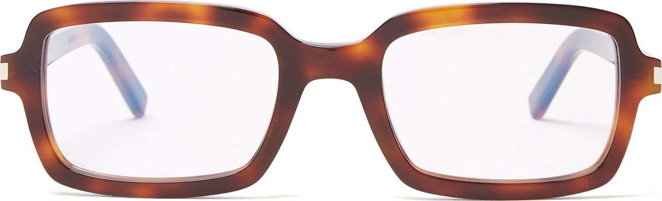 Saint Laurent Rectangular tortoiseshell acetate glasses