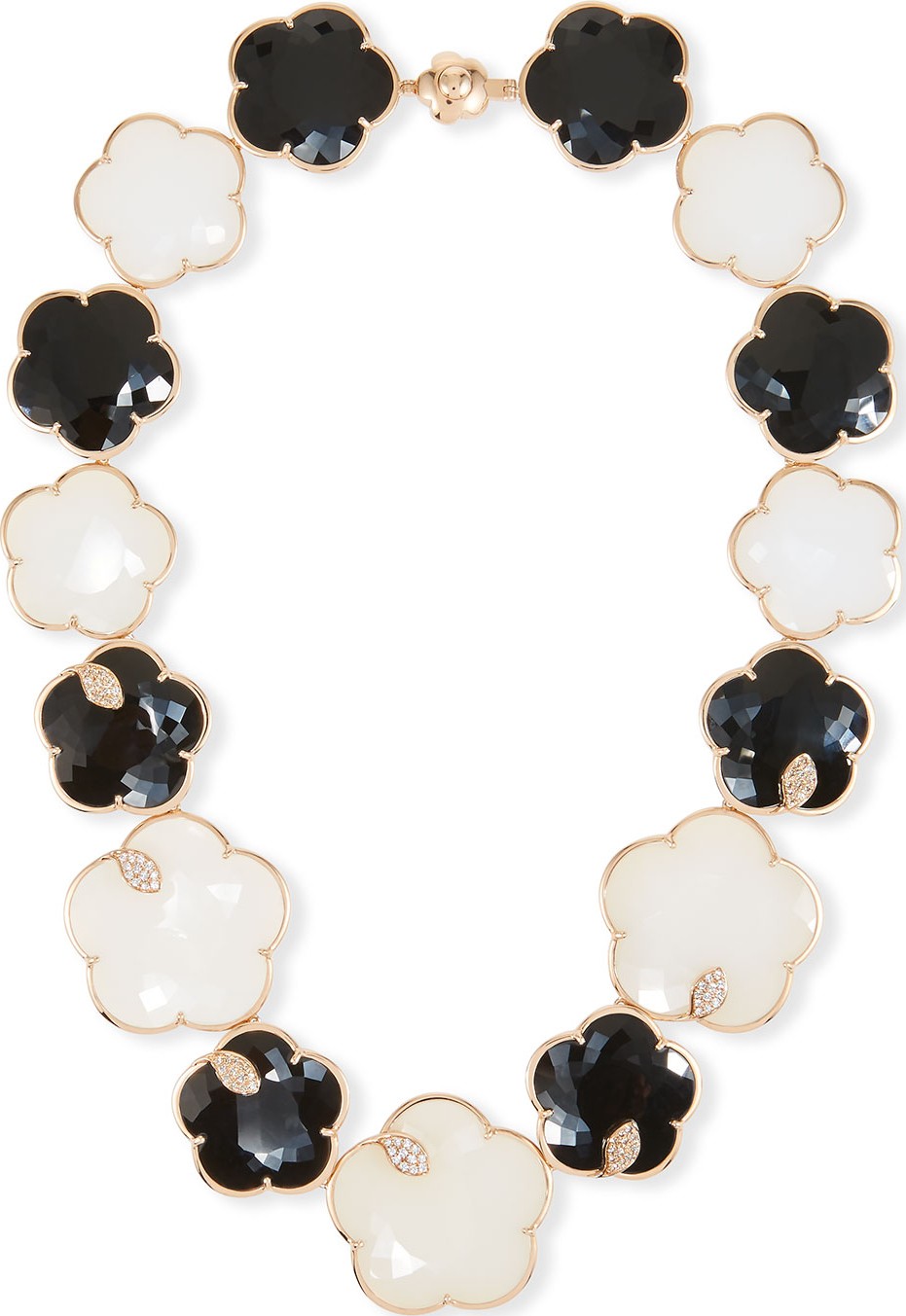 Pasquale Bruni Ton Joli 18k Rose Gold Black & White Necklace w/ Diamonds