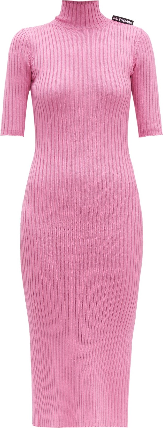 Balenciaga Stretch-knit high-neck dress