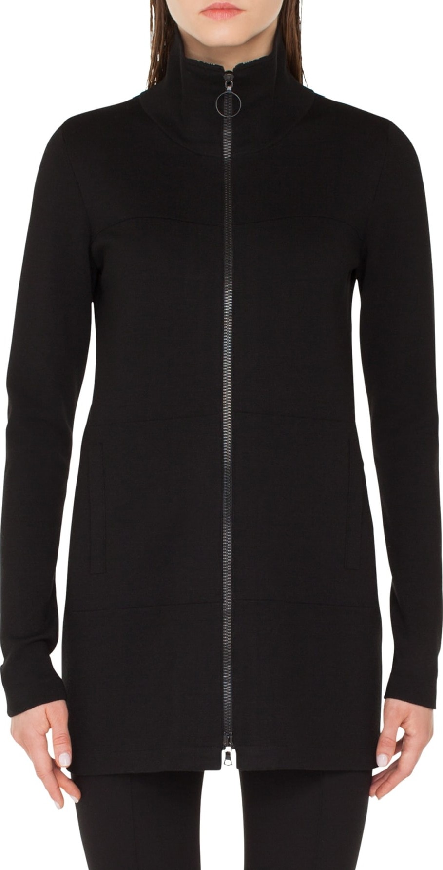 Akris Punto Milano Knit Stretch Wool Cardigan