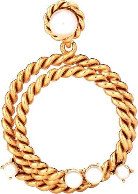 Oscar De La Renta Rope hoop earrings