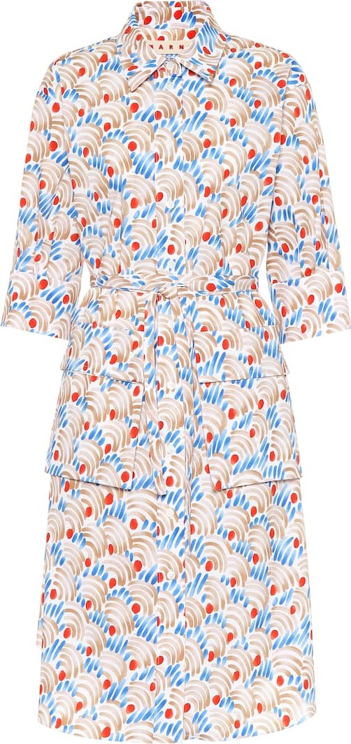 Marni Printed cotton shirt dress