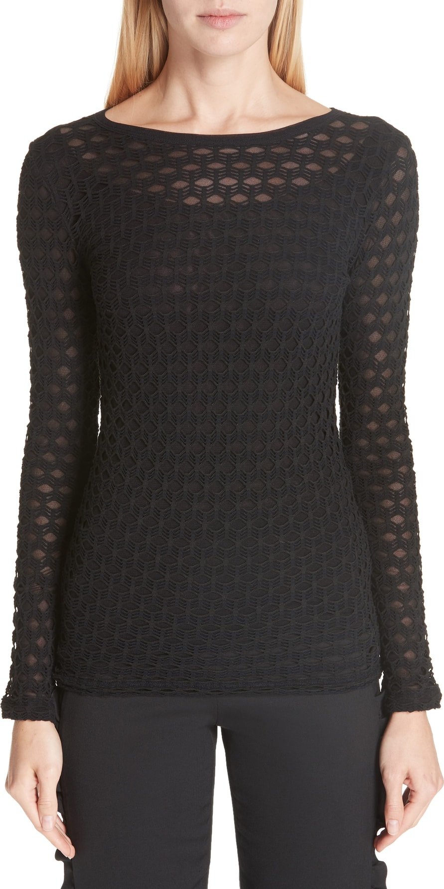 Fuzzi Long Sleeve Cutout Top