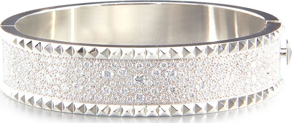 Roberto Coin ROBERTO COIN ROCK & DIAMONDS Medium 18K White Gold Bangle